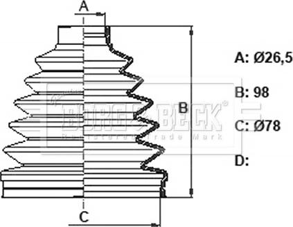 Borg & Beck BCB6389 - Putekļusargs, Piedziņas vārpsta autospares.lv