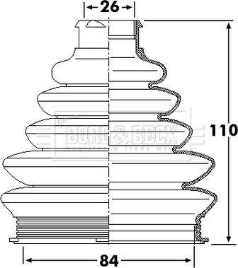 Borg & Beck BCB6249 - Пыльник, приводной вал www.autospares.lv