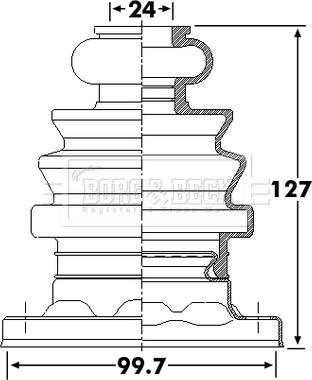 Borg & Beck BCB6258 - Пыльник, приводной вал www.autospares.lv