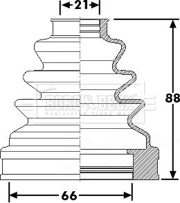 Borg & Beck BCB6266 - Putekļusargs, Piedziņas vārpsta www.autospares.lv