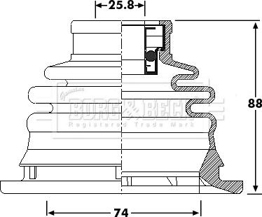 Borg & Beck BCB6209 - Пыльник, приводной вал www.autospares.lv