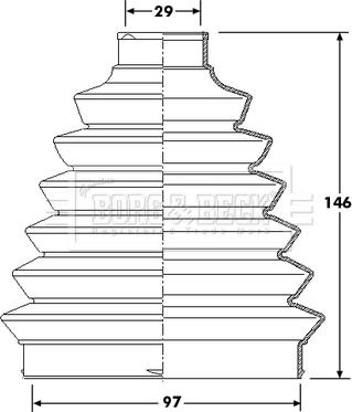 Borg & Beck BCB6213 - Пыльник, приводной вал www.autospares.lv