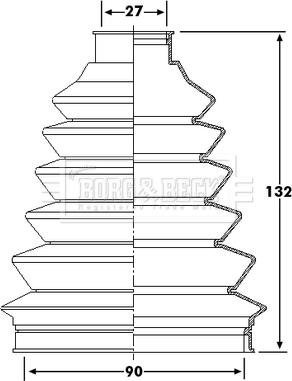 Borg & Beck BCB6235 - Putekļusargs, Piedziņas vārpsta www.autospares.lv