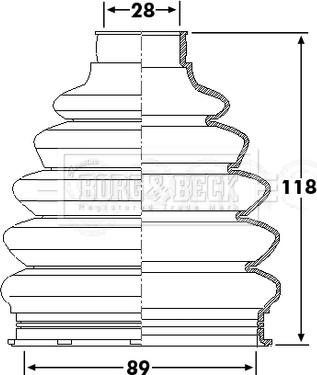 Borg & Beck BCB6229 - Putekļusargs, Piedziņas vārpsta www.autospares.lv