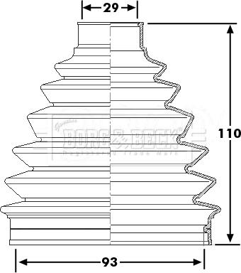 Borg & Beck BCB6227 - Пыльник, приводной вал www.autospares.lv