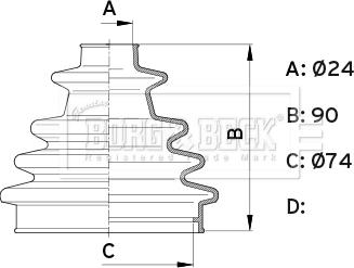 Borg & Beck BCB1004 - Putekļusargs, Piedziņas vārpsta www.autospares.lv