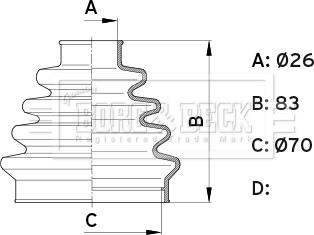 Borg & Beck BCB1005 - Putekļusargs, Piedziņas vārpsta www.autospares.lv