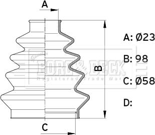 Borg & Beck BCB1008 - Putekļusargs, Piedziņas vārpsta www.autospares.lv