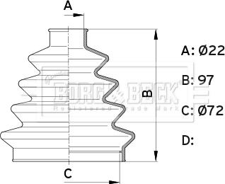 Borg & Beck BCB1007 - Putekļusargs, Piedziņas vārpsta www.autospares.lv