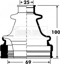 Borg & Beck BCB2902 - Putekļusargs, Piedziņas vārpsta www.autospares.lv