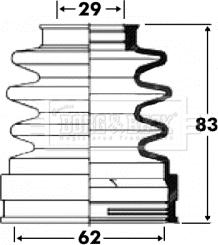 Borg & Beck BCB2897 - Пыльник, приводной вал www.autospares.lv