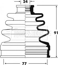 Borg & Beck BCB2840 - Putekļusargs, Piedziņas vārpsta www.autospares.lv