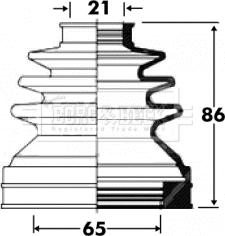 Borg & Beck BCB2850 - Пыльник, приводной вал www.autospares.lv