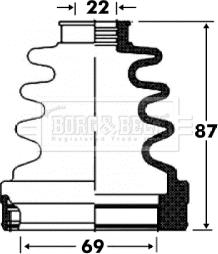 Borg & Beck BCB2863 - Putekļusargs, Piedziņas vārpsta www.autospares.lv