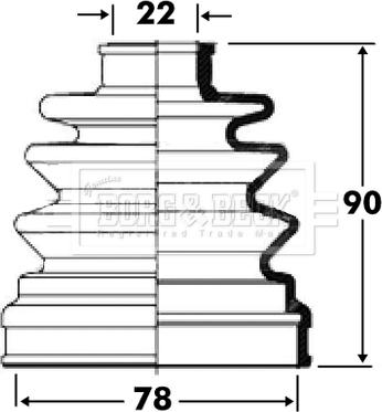 Borg & Beck BCB2809 - Putekļusargs, Piedziņas vārpsta www.autospares.lv