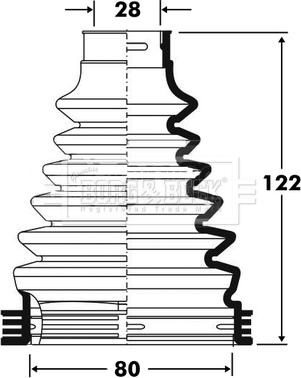 Borg & Beck BCB2812 - Putekļusargs, Piedziņas vārpsta www.autospares.lv