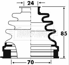 Borg & Beck BCB2881 - Putekļusargs, Piedziņas vārpsta www.autospares.lv