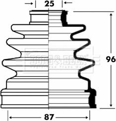 Borg & Beck BCB2832 - Putekļusargs, Piedziņas vārpsta www.autospares.lv