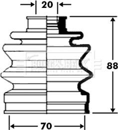 Borg & Beck BCB2368 - Putekļusargs, Piedziņas vārpsta www.autospares.lv