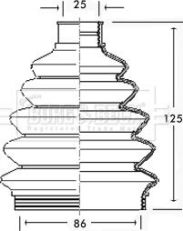 Borg & Beck BCB2302R - Пыльник, приводной вал www.autospares.lv