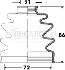 Borg & Beck BCB2385 - Putekļusargs, Piedziņas vārpsta www.autospares.lv