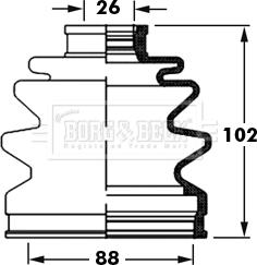 Borg & Beck BCB2388 - Putekļusargs, Piedziņas vārpsta www.autospares.lv