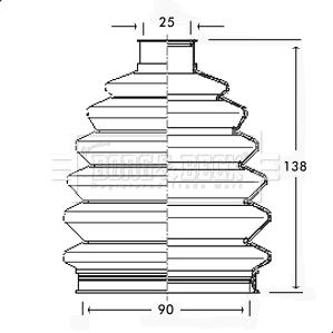 Borg & Beck BCB2281 - Putekļusargs, Piedziņas vārpsta www.autospares.lv