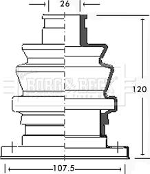 Borg & Beck BCB2275 - Putekļusargs, Piedziņas vārpsta www.autospares.lv