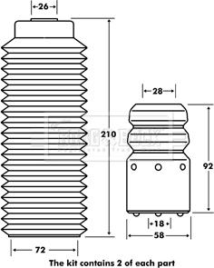 Borg & Beck BPK7098 - Putekļu aizsargkomplekts, Amortizators www.autospares.lv