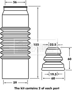 Borg & Beck BPK7093 - Putekļu aizsargkomplekts, Amortizators www.autospares.lv