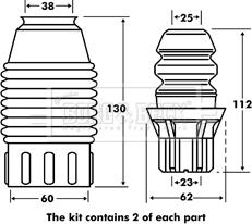 Borg & Beck BPK7045 - Пылезащитный комплект, амортизатор www.autospares.lv