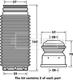 Borg & Beck BPK7053 - Putekļu aizsargkomplekts, Amortizators autospares.lv