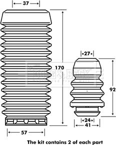 Borg & Beck BPK7052 - Putekļu aizsargkomplekts, Amortizators autospares.lv