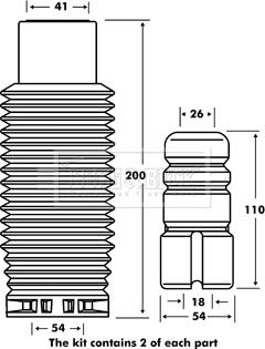 Borg & Beck BPK7066 - Putekļu aizsargkomplekts, Amortizators www.autospares.lv