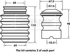 Borg & Beck BPK7009 - Putekļu aizsargkomplekts, Amortizators autospares.lv