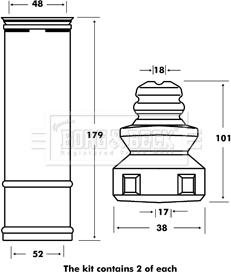 Borg & Beck BPK7004 - Putekļu aizsargkomplekts, Amortizators www.autospares.lv