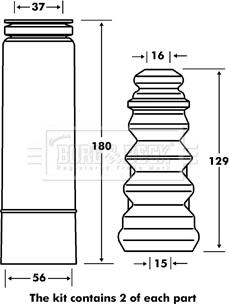 Borg & Beck BPK7081 - Putekļu aizsargkomplekts, Amortizators www.autospares.lv