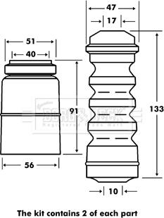 Borg & Beck BPK7088 - Putekļu aizsargkomplekts, Amortizators www.autospares.lv