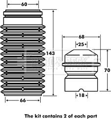 Borg & Beck BPK7033 - Putekļu aizsargkomplekts, Amortizators www.autospares.lv