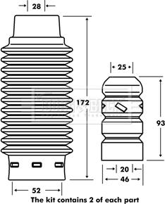 Borg & Beck BPK7029 - Putekļu aizsargkomplekts, Amortizators www.autospares.lv