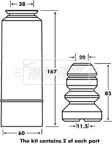 Borg & Beck BPK7023 - Putekļu aizsargkomplekts, Amortizators www.autospares.lv