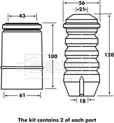 Borg & Beck BPK7077 - Пылезащитный комплект, амортизатор www.autospares.lv