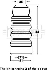 Borg & Beck BPK7113 - Gājiena ierobežotājs, Atsperojums www.autospares.lv