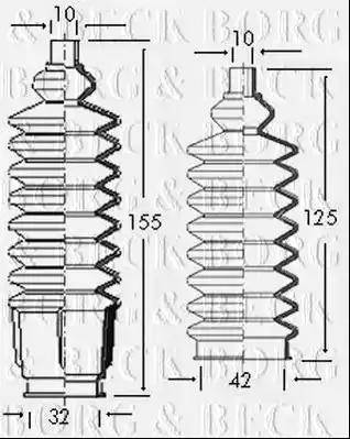 Borg & Beck BSG3033 - Putekļusargu komplekts, Stūres iekārta www.autospares.lv