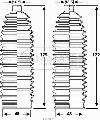 Borg & Beck BSG3397 - Putekļusargu komplekts, Stūres iekārta www.autospares.lv
