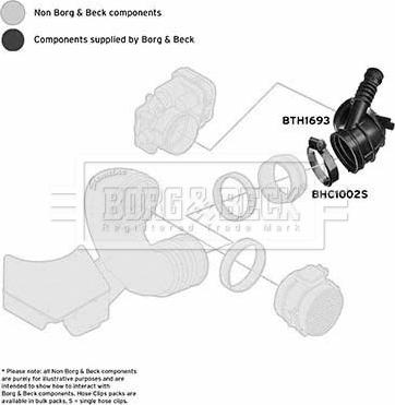 Borg & Beck BTH1693 - Gaisa tvērēja caurule, Gaisa filtrs www.autospares.lv