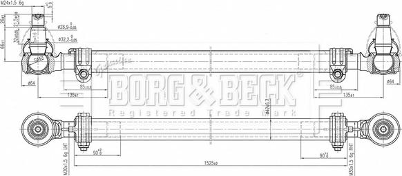 Borg & Beck BTR33267 - Stūres šķērsstiepnis www.autospares.lv