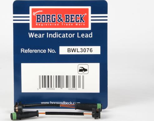 Borg & Beck BWL3076 - Indikators, Bremžu uzliku nodilums autospares.lv