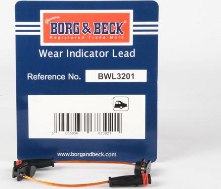 Borg & Beck BWL3201 - Indikators, Bremžu uzliku nodilums autospares.lv