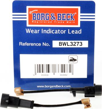 Borg & Beck BWL3273 - Indikators, Bremžu uzliku nodilums www.autospares.lv